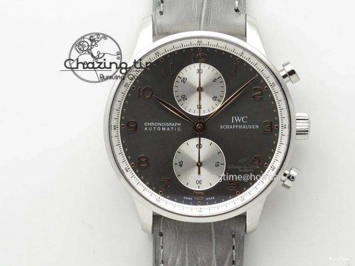 MIROTIME 0106 Portuguese Tourbillon IW5046 SS ZF Best Edition Gray Dial on Black Leather Strap SunProtective 7147